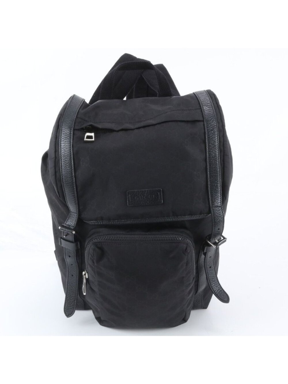 Gucci GG Nylon Leather Backpack Shoulder Bag